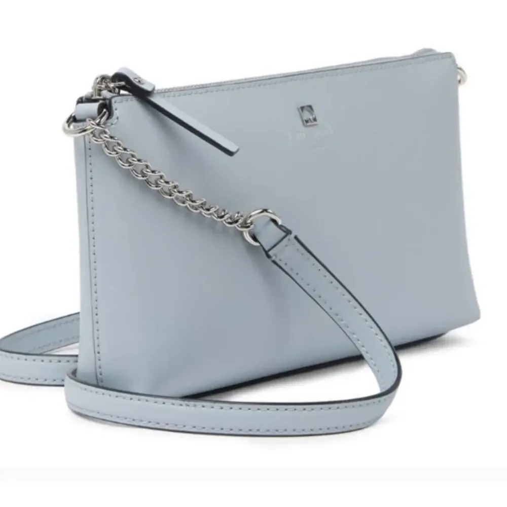 KATE SPADE Declan Sawyer Street Rainy Day Leather Crossbody Bag Blue NWT